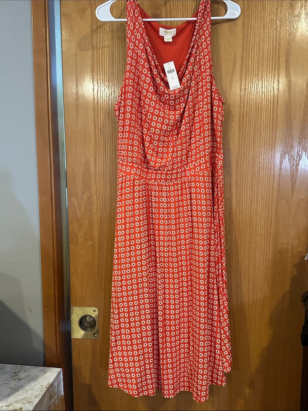 Anthropologie Tangerine Floral Sleeveless Midi Dress NWT
